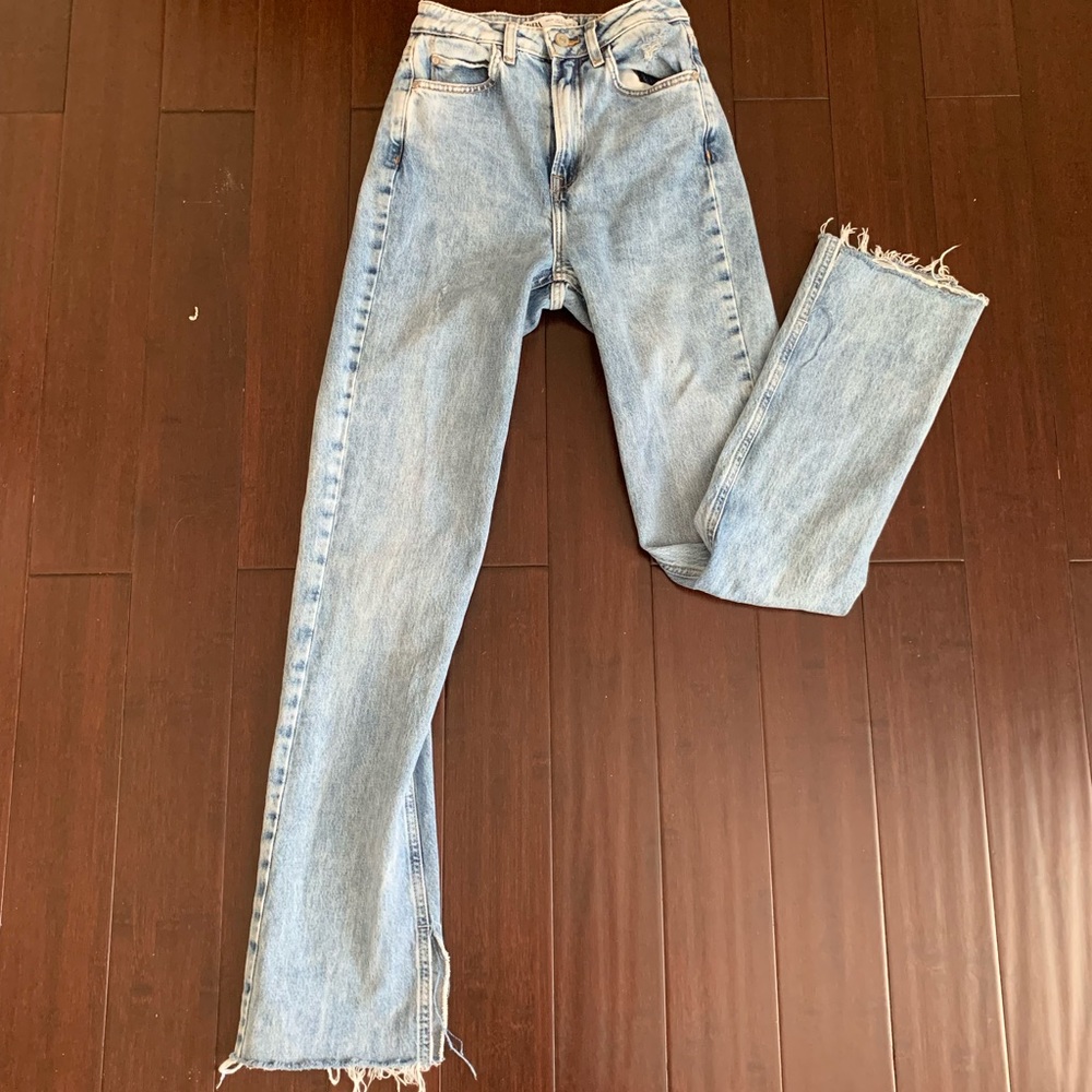 Zara Split Hem Jeans